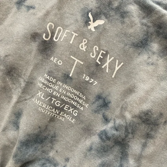 American Eagle Outfitters AE Soft and Sexy tie dye blue tank top XL Extra Large - Picture 3 of 5